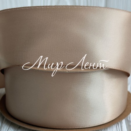 Атлас двусторонний (премиум), 3,8 см, латтэ, рулон 23 м