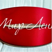 Атлас двусторонний (премиум), 2,5 см, красный, рулон 23 м