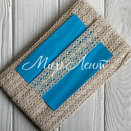 Кружево вязаное (D30089 / А029), 3,8 см, молочное, рулон 13 м