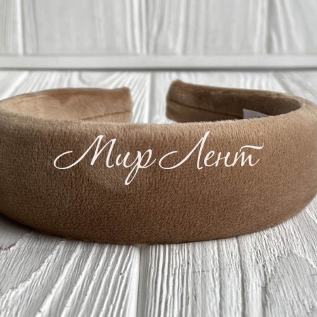 Обруч спорт велюр обьемный, 4 см, карамельный, шт.