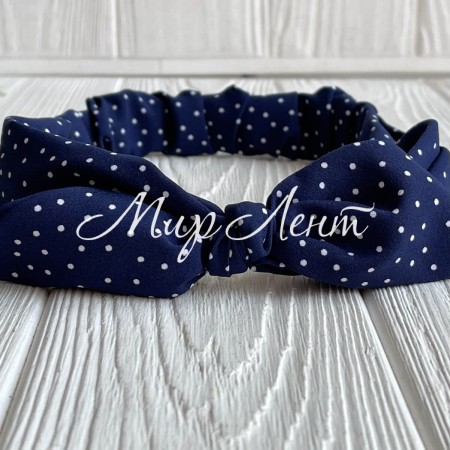 Повязка софт солоха в мелкий горох, 25 см, сапфировая, шт.