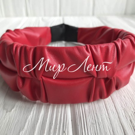 Обруч экокожа жатка, 4 см, красный, шт.