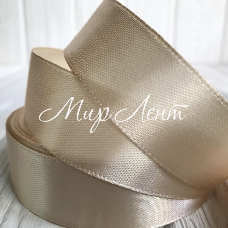 Атлас 2,5 см, бежевий, рулон 33 м, УПАКОВКА 5 рулонів