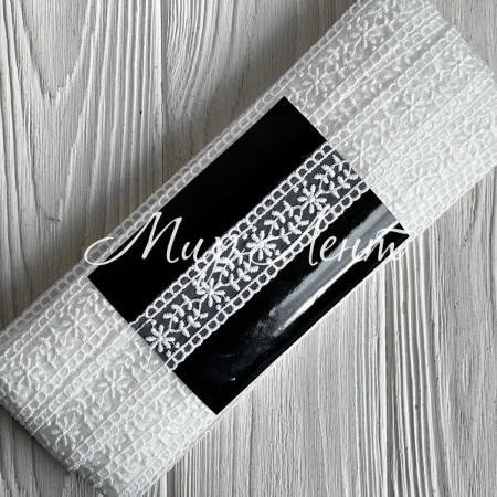 Кружево органзовое (D30104), 2,3 см, айвори, рулон 13 м