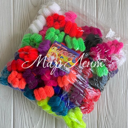 Резинка Barbi (цветочек), 3,5 см, кольоровий мікс, упаковка 80 шт.