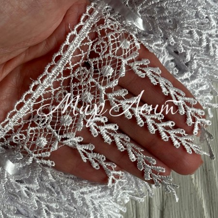 Мереживо макраме (ТM-3), 9 см, біле, рулон 9 метрів