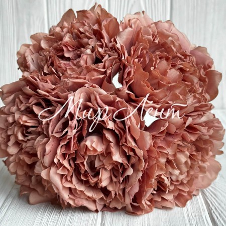 Букет деревоподібної півонії, 8х27 см, кавовий, букет 5 шт.