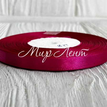 Атлас 0,6 см, темно-малиновый, рулон 33 м