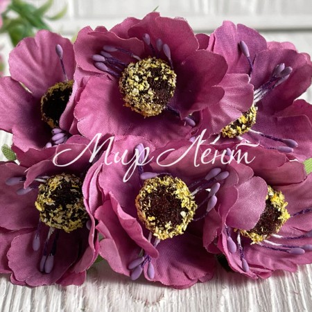 Мак, 4 см, малиновый, упаковка 60 шт.