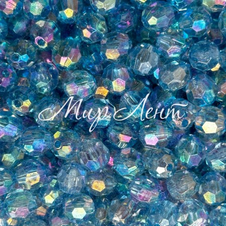 Хрусталь перламутр круглый, 8 мм, бирюзовый, упаковка 500 г