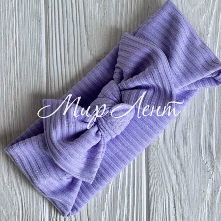 Повязка мустанг (широкая полоска) с бантом, 20х9 см, лиловый, шт.