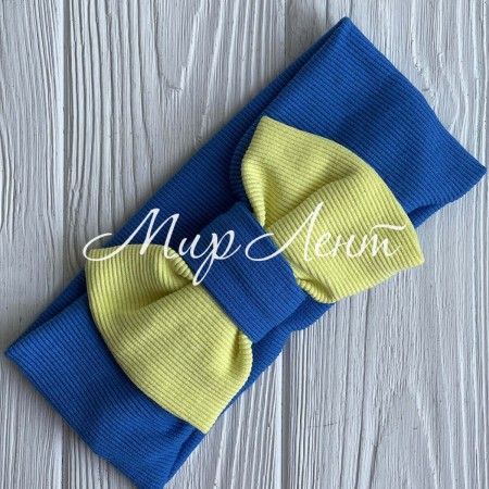 Повязка рубчик бант Ukraine, 11 см, желто-синяя, шт.