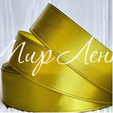 Атлас 2,5 см, ярко-оливковый, рулон 33 м