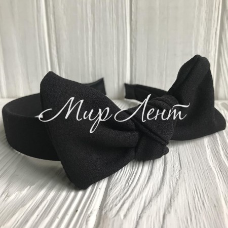 Обруч креп солоха однотонний, 2,5 см, чорний, шт.