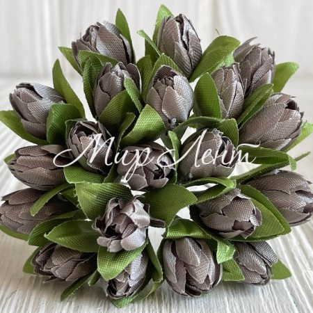 Подснежник, 2 см, серо-оливковый, пучек из 20 цветочков