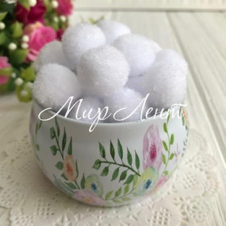 Помпоны, 1,5 см, белый, упаковка 1000 шт.