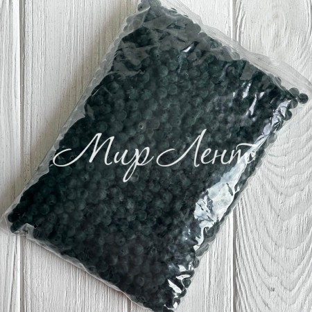 Намистини оксамитові, 10 мм, темно-зелені, упаковка 500 г