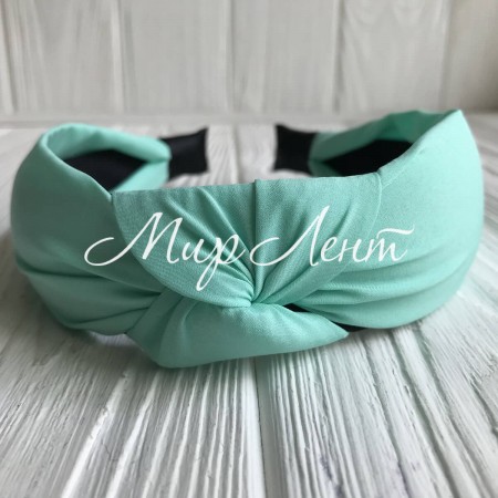 Обруч софт чалма однотонный, 4 см, мятный, шт.