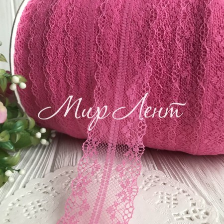 Кружево паутинка, 4 см, светло-малиновый, рулон 270 м