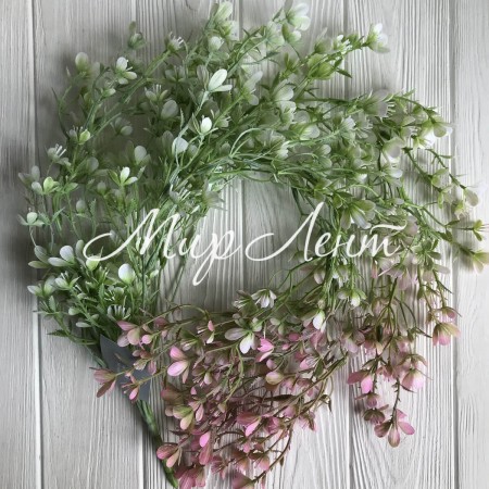 Свисающая ветка с цветами, 84 см, белый с розовым, шт.