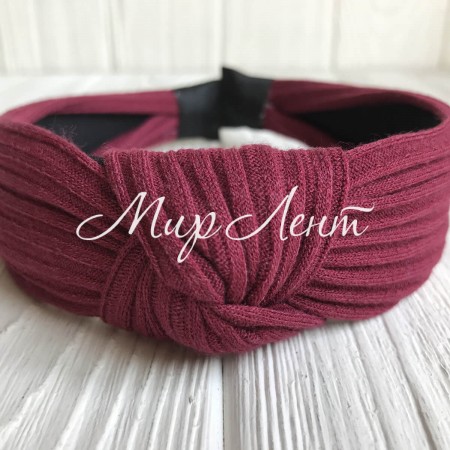 Обруч чалма трикотаж мустанг, 3 см, бордовый, шт.