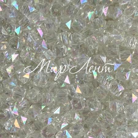 Кришталь кубовидний, 10 мм, прозорий перламутр, упаковка 500 г