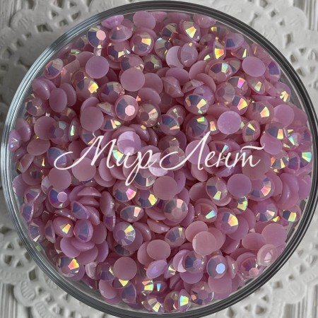 Стразы непрозрачные с перламутром, 6,5 мм, пудровый, упаковка 10000 шт.