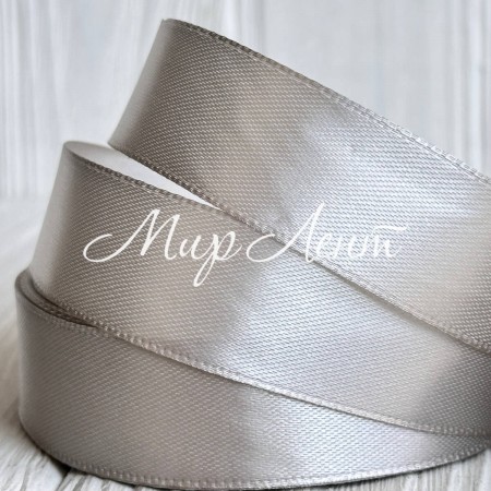 Атлас 2,5 см, болотно-серый, рулон 33 м