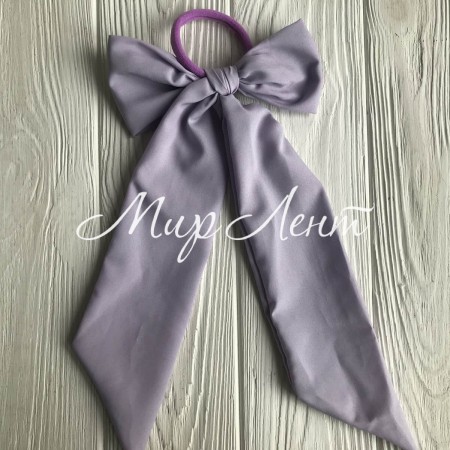 Резинка Твилли с узким бантом однотонная, 30 см, светло-лиловый, шт.