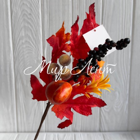 Осенняя веточка (С30524), 31 см, оранжевая, шт.