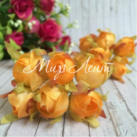 Тюльпан, 2 см, оранжевый, упаковка 10 пучков