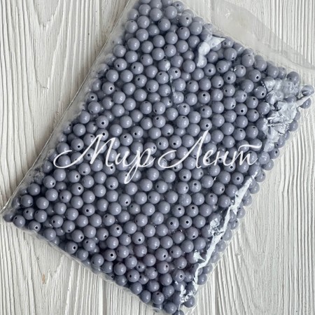 Бусина акриловая, 10 мм, графитовая, упаковка 500 г