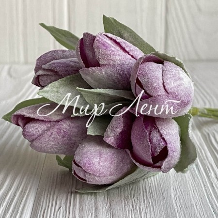 Тюльпани в снігу, 13 см, бузковий, упаковка 36 шт.