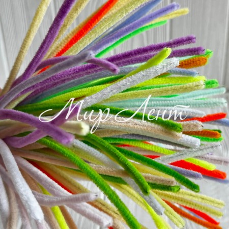 Синельний дріт простий, 6 мм х 30 см, світлий мікс, 100 шт.