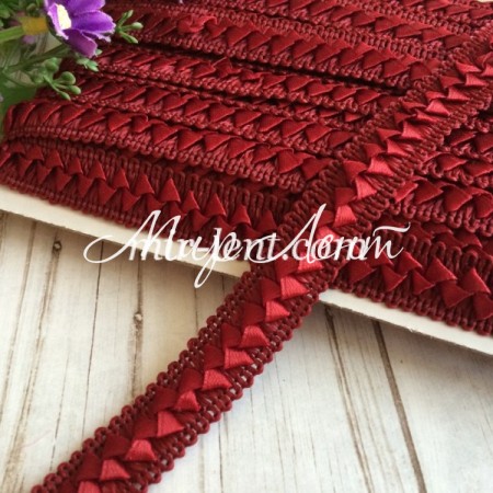 Тесьма самоса, 1,8 см, бургунди, моток 18 м