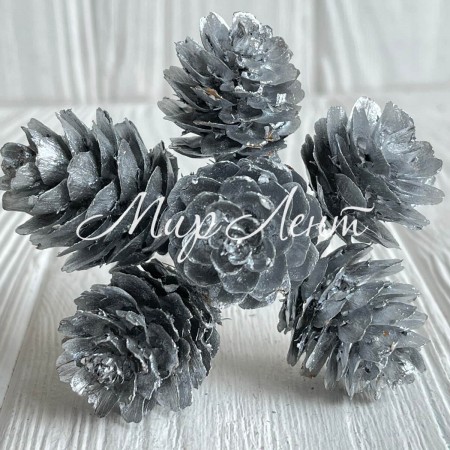 Веточка хмели, 2,5х12 см, серебро, упаковка 60 шт.