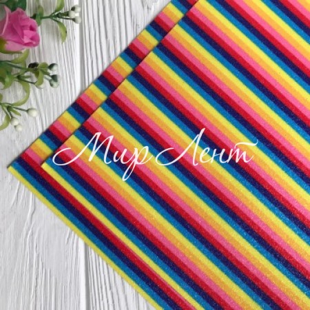 Экокожа блеск радужный (18801533), 20х30 см, вертикальная полоса, упаковка 10 шт.