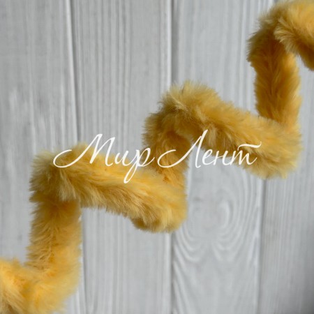 Плюшевая проволока (C10003), 20ммх100 см, насыщенно-желтая, упаковка 5 шт.