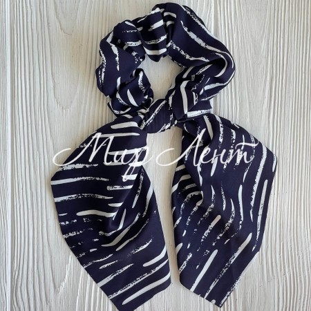 Резинка Твилли жатка, 27 см, белые мазки на сапфировом, шт.