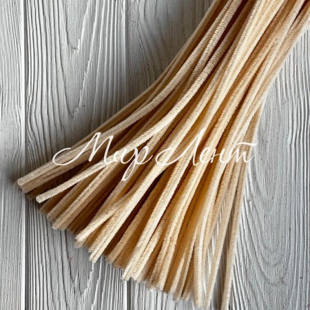 Синельний дріт простий, 6 мм х 30 см, світло-бежевий, 100 шт.