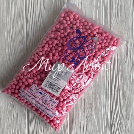 Бусина матова "Зефірка", 10 мм, коралова, упаковка 500 грам