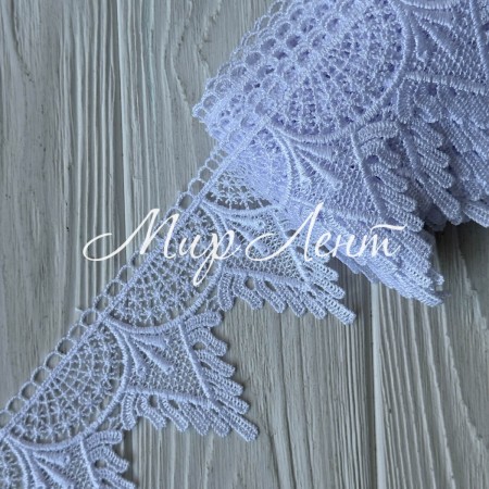 Кружево макраме (D30208), 7,5 см, белое, рулон 9 м