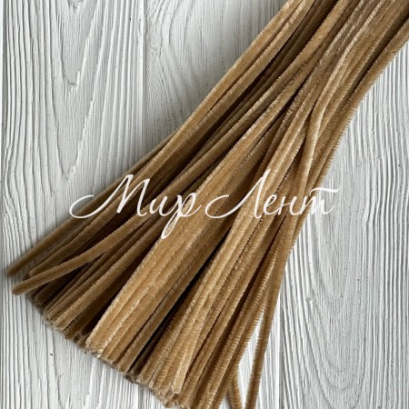 Синельний дріт простий, 6 мм х 30 см, кавовий, 100 шт.