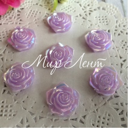 Серединка роза с перламутром, 19 мм, лиловый, упаковка 200 шт.
