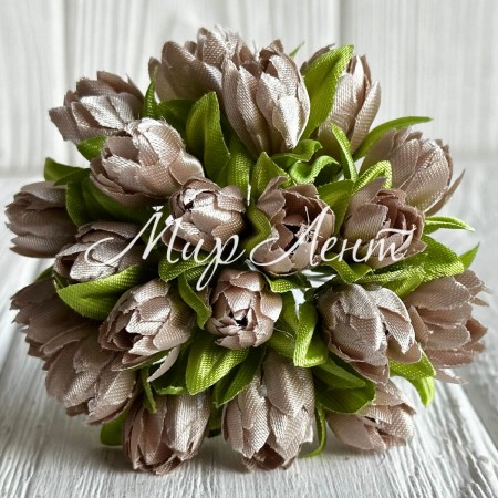Подснежник, 2 см, бежево-серый, пучек из 20 цветочков