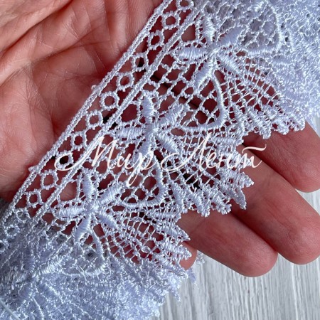 Кружево макраме Моніка, 5 см, біле, рулон 9 м