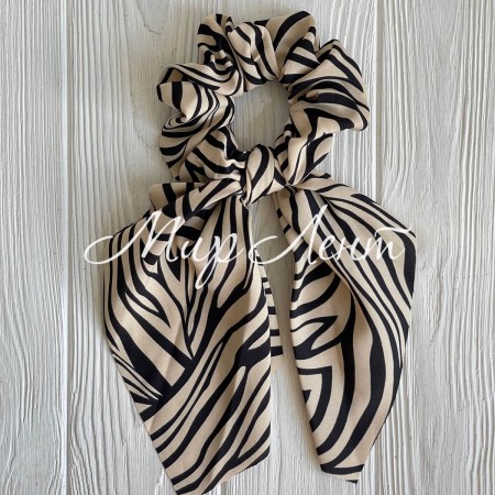 Резинка Твіллі жатка, 27 см, чорна зебра на бежевому, шт.