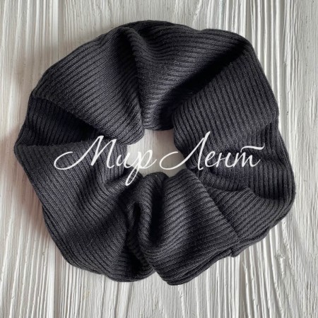 Скранч рубчик, 12 см, черный, шт.