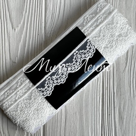 Кружево органзовое (D30105), 2,5 см, айвори, рулон 13 м