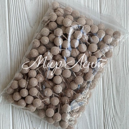 Кулька на дроті (пухирці), 1,7 см, блідно-золотий, упаковка 200 шт.